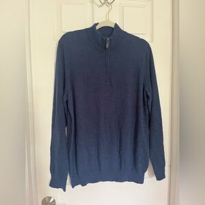 Jos. A. Bank Men's Dark Blue 1/4 Zip Merino Sweater Sz L